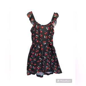 Derek Heart cherry print ruffle dress, size S (7-8)